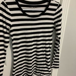 Black and White Striped long Sleeve Shirt